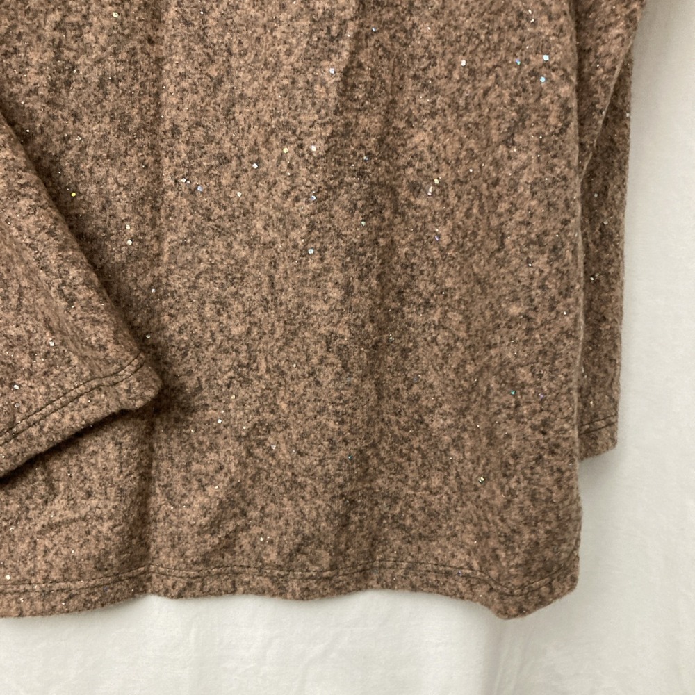 NWT GeeGee Women's Terra Cotta Sparkling Long Sleeve V-Neck Sweater - SZ 1X - Picture 8 of 11